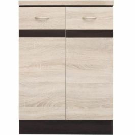 JUNONA Mueble de Cocina Bajo 2 Puertas 60 cm Roble Sonoma con Encimera
