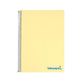 Cuaderno Espiral Liderpapel A5 Micro Wonder Tapa Plastico 120H 90 gr Cuadro 5 mm 5 Bandas 6 Taladros Color Amarillo