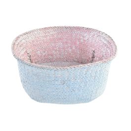 DKD Home Decor Cesta Mediterraneo de Fibra Bicolor Rosa y Azul Celeste 25x25x25 cm DKD Home Decor Cesta Mediterraneo de Fibra Bicolor Rosa y Azul Celeste 25x25x25 cm