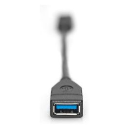 Digitus Cable Adaptador USB Tipo-C OTG Type C a A M/F 0.15m 3A 5GB 3.0 Version Negro
