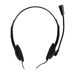 LogiLink Auriculares Diadema Estéreo con Micrófono HS0052 - Alámbrico, 3.5mm, para Oficina/Centro de Llamadas, Negro
