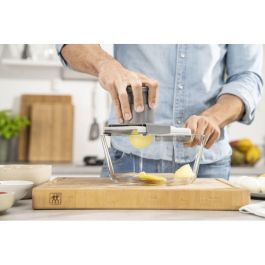Zwilling Z-Cut Multirallador 7 en 1 de Cocina Multifunción Manual, para Frutas y Verduras, Color Gris