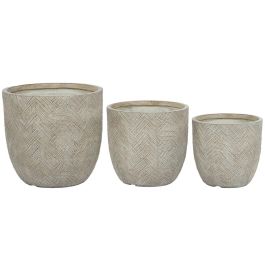 Set de Maceteros Home ESPRIT Beige Fibra de Vidrio Magnesio 44,5 x 44,5 x 43 cm (3 Unidades) Precio: 111.5899994. SKU: B195QCWZN8