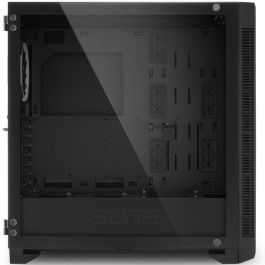 Sharkoon CA200M ELITE SHARK Midi Tower E-ATX, Caja PC Gaming con Iluminación RGB y Soporte para Tarjetas Gráficas Vertical/Horizontal, Negro