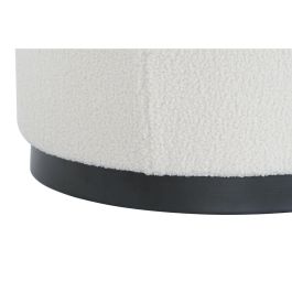 Reposapiés DKD Home Decor Blanco Negro Poliéster Madera MDF Scandi 60 x 60 x 45 cm (3 Unidades)