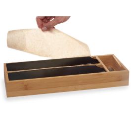 Kinvara Dispensador Doble Film Bambú y Acero Inoxidable 40x13x7 cm (Set de 8)