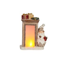Chimenea de Cerámica con Luz, Papa Noel y Regalo Krist+ - 20x45x32 cm, Blanco/Marrón, con LED (2 Unidades) Precio: 68.4999997. SKU: B16TNZS34B