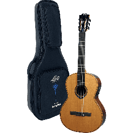 LAG Guitarra Classic Nylon Hyvibe CHV15E Zurdos – Smart, Autoamplificada con Multiefectos y Altavoz Bluetooth de Cedro Rojo Sólido