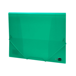 Liderpapel Carpeta 34963 con Gomas y Solapas, Polipropileno, DIN A4, Verde Translucido