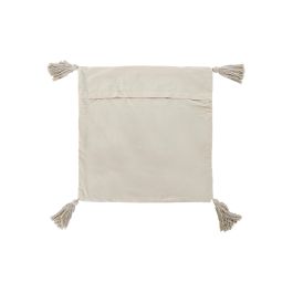 DKD Home Decor Funda Cojin Moderno Beige 60 x 60 x 3 cm Algodon Polyester Flecos (4 Unidades)
