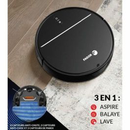 Fagor FGR200 - Robot aspirador conectado 3 en 1, 80 min de autonomía, depósito de polvo 600 ml, Negro