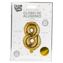 Party Time Globo Cifra 8 Oro 35 cm para Aniversarios y Cumpleaños, Hinchable con Aire o Helio, Reutilizable Party Time Globo Cifra 8 Oro 35 cm para Aniversarios y Cumpleaños, Hinchable con Aire o Helio, Reutilizable