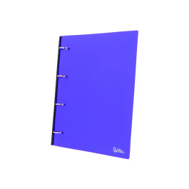 Liderpapel Carpeta 4 Anillas Redondas 25 mm Polipropileno DIN A4 Ultra Compacta Lomo Extensible 4 cm Azul