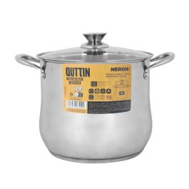Inde Olla de Cocina New Neron, Capacidad 12 Litros, 26 cm de Diámetro, Acero Inoxidable, Apta para Inducción, Con Tapa. (4 Unidades) Inde Olla de Cocina New Neron, Capacidad 12 Litros, 26 cm de Diámetro, Acero Inoxidable, Apta para Inducción, Con Tapa. (4 Unidades)