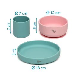 Set Vajilla 3 Piezas Silicona Rosa Y Verde 2 Surtidos Set Vajilla 3 Piezas Silicona Rosa Y Verde 2 Surtidos