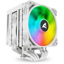 Sharkoon A60 RGB Refrigerador de Aire para CPU Doble Torre con 6 Tubos de Calor, 2 Ventiladores 120mm PWM, TDP 260W, Blanco