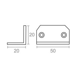 Micel Angulo Refuerzo AN06 Zincado 20 x 20 x 50 mm