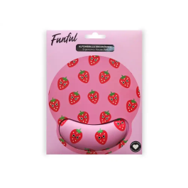 Wondee Alfombrilla de Ratón Ergonómica de Gel Antideslizante Fresa 250x230 mm