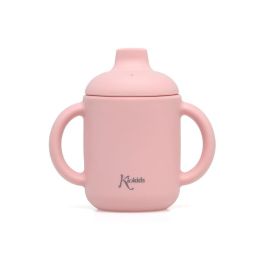 KioKids Taza de Silicona con Asas y Boquilla para Bebés Rosa 120ml | Apta Lavavajillas Microondas Congelador +4 Meses