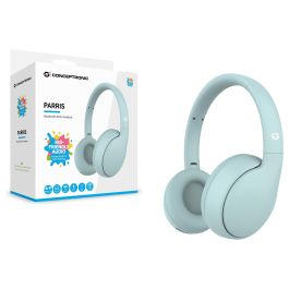 Conceptronic PARRIS04B Headset Niños Bluetooth 6.0 Inalámbrico, 10h Batería, Micrófono 85dB, Ligero 170g, Azul, Auriculares Diadema Plegables para Llamadas/Música