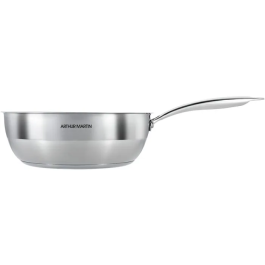 Arthur Martin Sartén Chef AM4490, Acero Inoxidable 18/10, Ø20 cm, Apta Todo Fuego Incluida Inducción