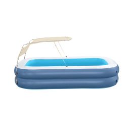 Bestway Piscina Hinchable 2 Camaras Rectangular con Toldo 254x178x140 cm +6 Años Jardin 54449