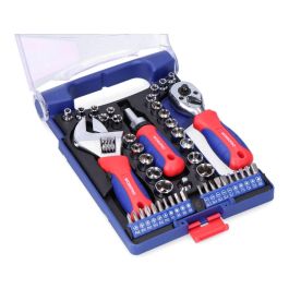Workpro Conjunto de Herramientas Cortas 46 Piezas Acero Carbono Vasos Métricos SAE Estuche Plástico