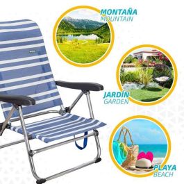 Silla playa aluminio plegable mykonos 5 posiciones 61x50x85 cm con asa. Silla playa aluminio plegable mykonos 5 posiciones 61x50x85 cm con asa.