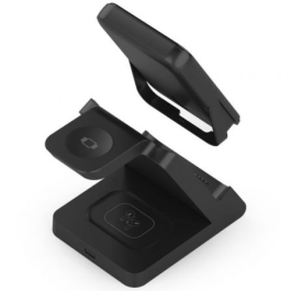 Aisens ASCH-15W4WC064-BK – Base de carga inalámbrica 4 en 1 para móvil, Apple Watch y auriculares con estuche de carga 15W Negro