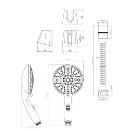 Edouard Rousseau Leptis Chrome - Ducha de Mano Flexible, 5 Chorros, Antical, Ahorro Agua, Cromada, 120mm, Extensible 1.5-2m Edouard Rousseau Leptis Chrome - Ducha de Mano Flexible, 5 Chorros, Antical, Ahorro Agua, Cromada, 120mm, Extensible 1.5-2m