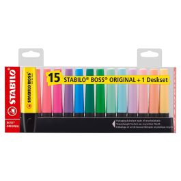 Rotulador Stabilo Boss Fluorescente 70 Blister De 15 Unidades Colores Surtidos