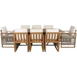 Mesa Comedor Terraza Y Jardin DKD Home Decor Marron Crudo 100 x 75 x 230 cm Set de 9 Precio: 1500.59000025. SKU: B1BQQZELAX