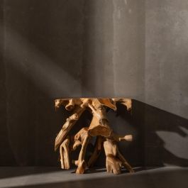 Consola Natural Madera de Teca Entrada 80 X 40 X 80 cm