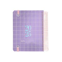 Agenda Espiral Liderpapel Kymolos A5 2025 Dia Pagina Malva Papel 70 gr