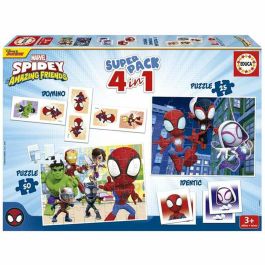 Superpack 4 en 1 spidey y sus increíbles amigos (domino, puzzle 25, puzzle 50 e identiti) Precio: 13.0075. SKU: B17J93PSQX