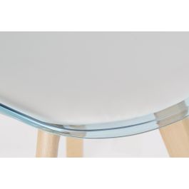 DKD Home Decor Silla de Comedor Urban de Abedul y PVC Azul Blanco, 54x47x81 cm, Altura Asiento 43 cm, Desmontable (4 Unidades)