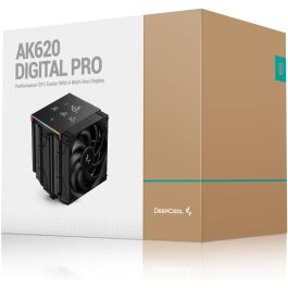 DeepCool AK620 DIGITAL PRO - Refrigerador de Aire para Procesador, 2x 12cm, 25dB, PWM, FDB, LED MultiColor, Negro