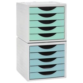 Archivo 2000 Módulo Organizador Ecogreen 5 Cajones 340x270x260 Reciclado Azul Pastel Sobremesa