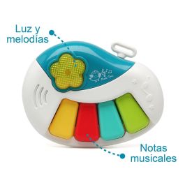 KioKids Piano Musical Infantil con Luces y Melodías - Juguete Educativo para Bebés +6 Meses, Plástico Resistente, Multicolor