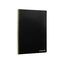 Cuaderno Espiral Liderpapel Folio Smart Tapa Blanda 80H 60 gr Cuadro 4 mm Con Margen Color Negro 10 unidades