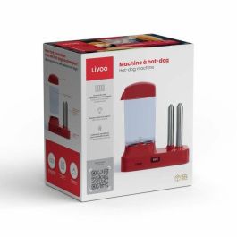 LIVOO DOC238RC Máquina para Perritos Calientes 340W - Cocción al Vapor - Capacidad para 6 Salchichas - Lista en 15 Minutos - Apto Lavavajillas