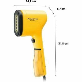 Rowenta DR2026D1 Cepillo de Vapor Portátil Pure Pop 1300W Depósito 70ml Desinfectante Elimina Arrugas y Pelusas Amarillo
