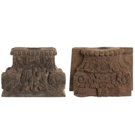 DKD Home Decor Portavelas Indio Teca Tallado Columna Antigua 26 x 30 x 26 cm (2 Unidades) Precio: 138.5000001. SKU: B1JB7FQ8HK