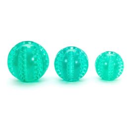 Gloria Pelota Dental Resistente TPR 7 cm para Perros | Juguete Masticable con Hendiduras para Limpieza de Sarro y Dispensador de Premios