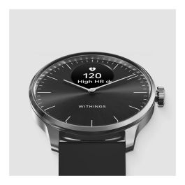 Withings ScanWatch Light - Reloj inteligente híbrido OLED de acero inoxidable 37 mm, negro y oro, monitor de sueño y frecuencia cardíaca, 30 días batería