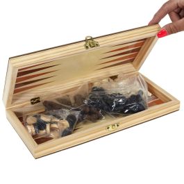 Mister Gadget Caja Juegos 3 En 1 Ajedrez Damas Backgammon Coleccion Vintage Madera