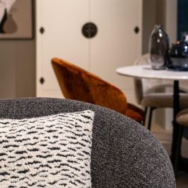 Cojín Blanco y Negro Algodón / Poliéster 40 X 60 cm