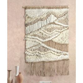 DKD Home Decor Tapiz Natural Beige 180 x 120 cm Lana Yute