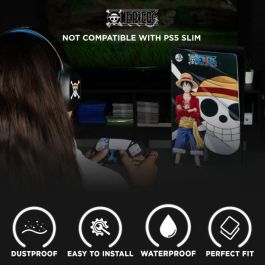 Konix KON1728086097607 Placa Frontal Protectora PS5 One Piece - Luffy - Silicona Antigolpes y Antiarañazos - Negro