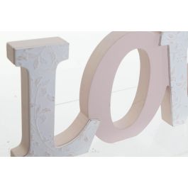 DKD Home Decor Decoración Shabby Rosa Palo Amarillo 2 x 13 x 35 cm (6 Unidades)